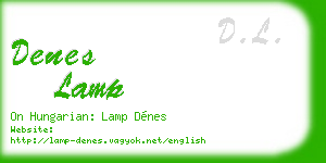 denes lamp business card