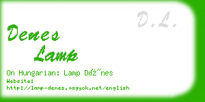 denes lamp business card